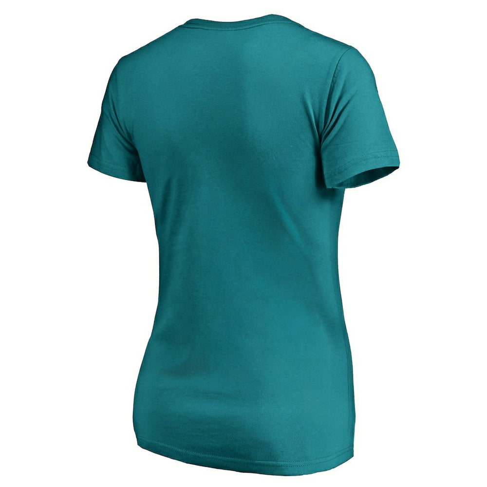 Miami Dolphins Women's We Are Icon V-Neck T-Shirt Aqua | NFL