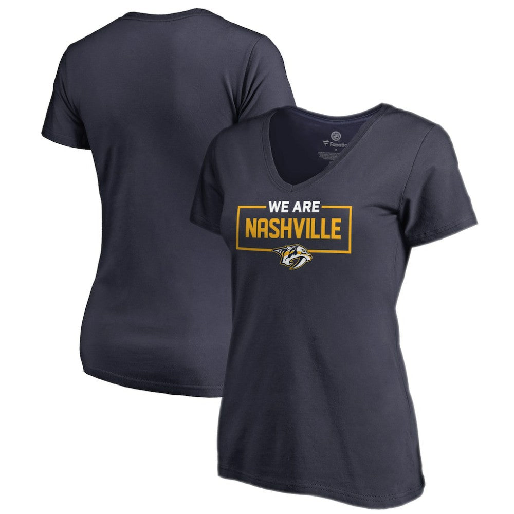 Nashville Predators Women's Iconic Collection V-Neck T-Shirt - Navy - NHL