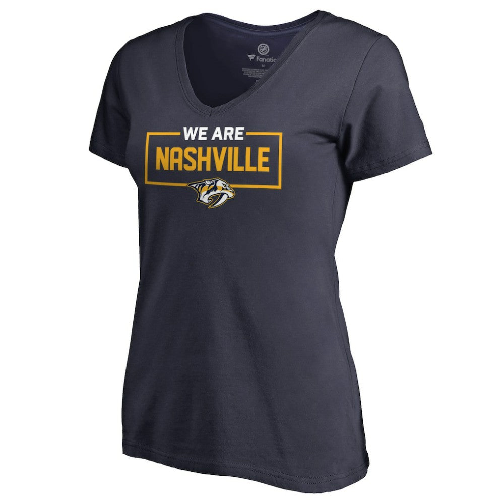 Nashville Predators Women's Iconic Collection V-Neck T-Shirt - Navy - NHL
