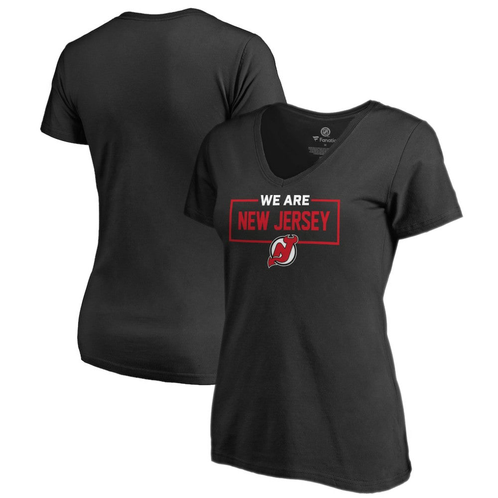 New Jersey Devils Women's Iconic Collection V-Neck T-Shirt - Black - NHL