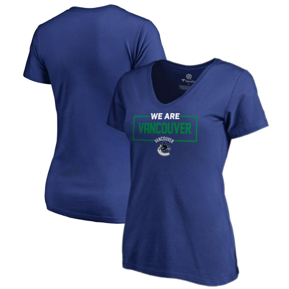 Vancouver Canucks Women's Iconic Collection V-Neck T-Shirt - Blue - NHL