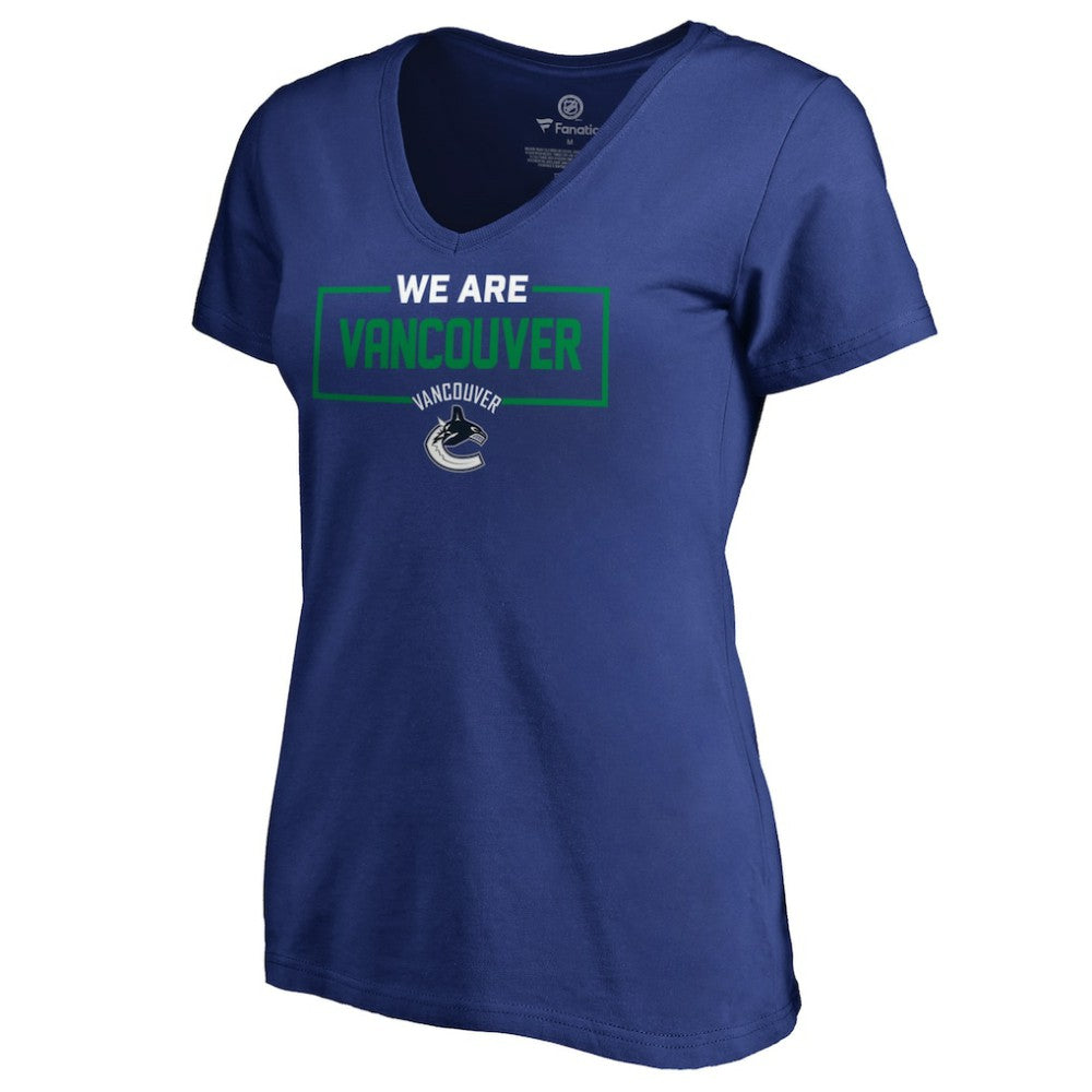 Vancouver Canucks Women's Iconic Collection V-Neck T-Shirt - Blue - NHL