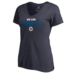 Winnipeg Jets Women's Iconic Collection V-Neck T-Shirt - Navy - NHL