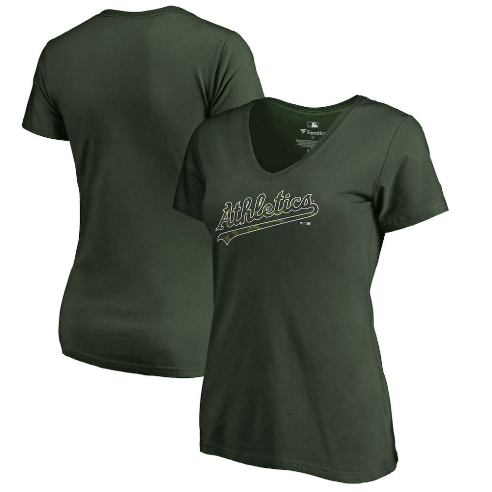 Athletics Women's Armed Forces Wordmark T-Shirt - MLB