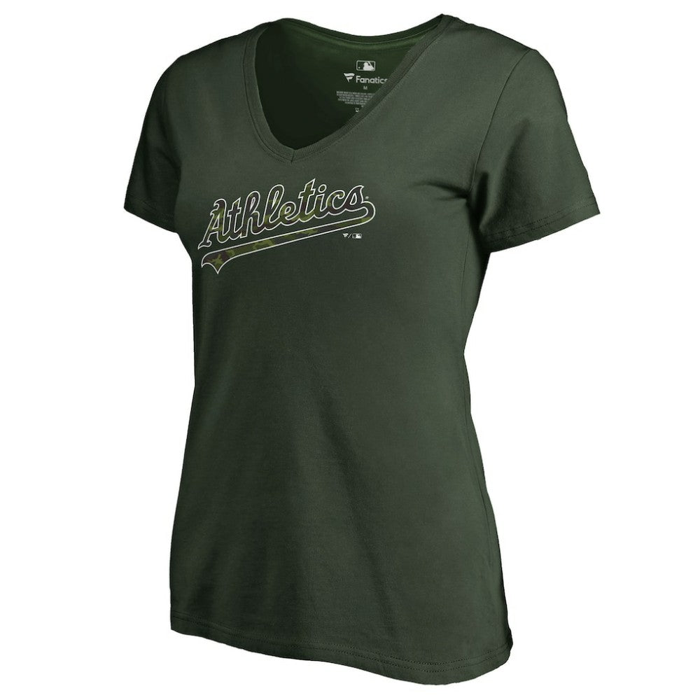 Athletics Women's Armed Forces Wordmark T-Shirt - MLB