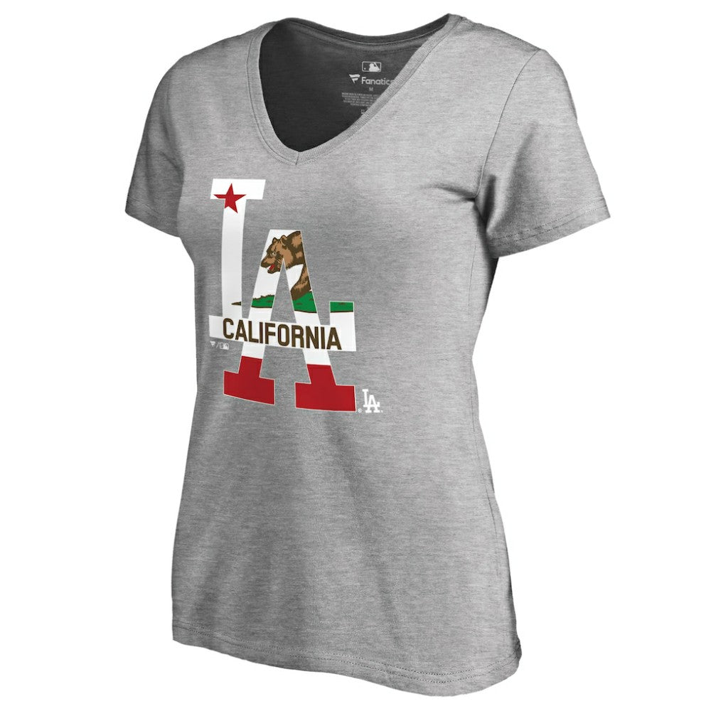 Los Angeles Dodgers Women's Hometown Collection Cali Flag T-Shirt - MLB