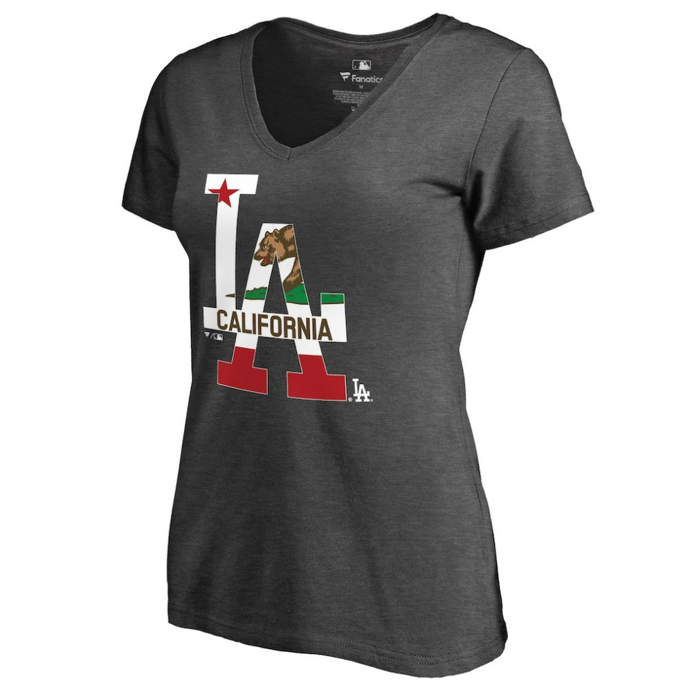 Los Angeles Dodgers Women's Hometown Collection Cali Flag T-Shirt - MLB