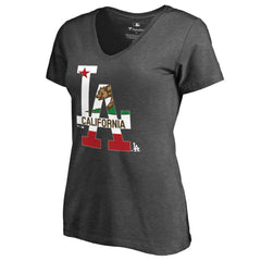 Los Angeles Dodgers Women's Hometown Collection Cali Flag T-Shirt - MLB