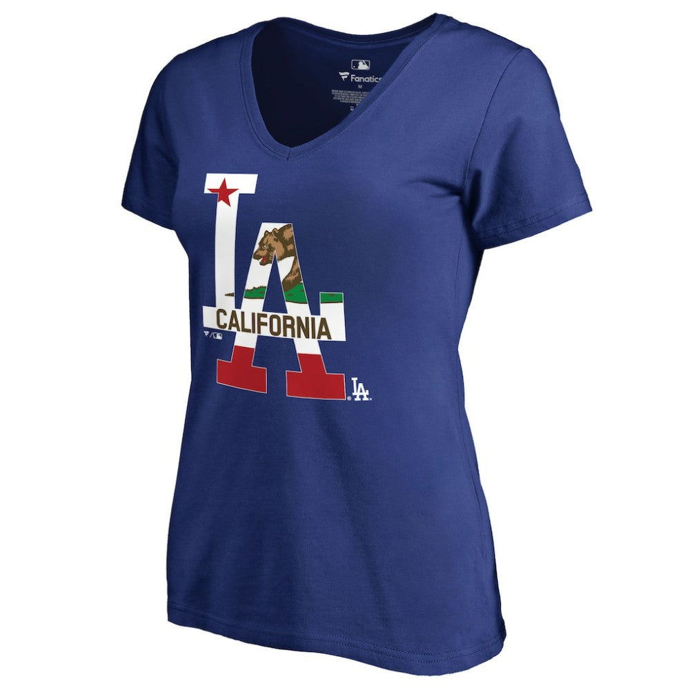 Los Angeles Dodgers Women's Hometown Collection Cali Flag T-Shirt - MLB