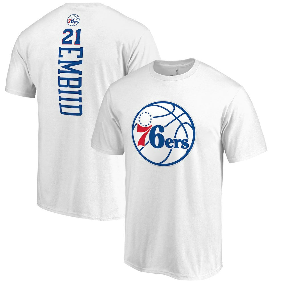 Joel Embiid Philadelphia 76ers Backer Name & Number T-Shirt White - NBA