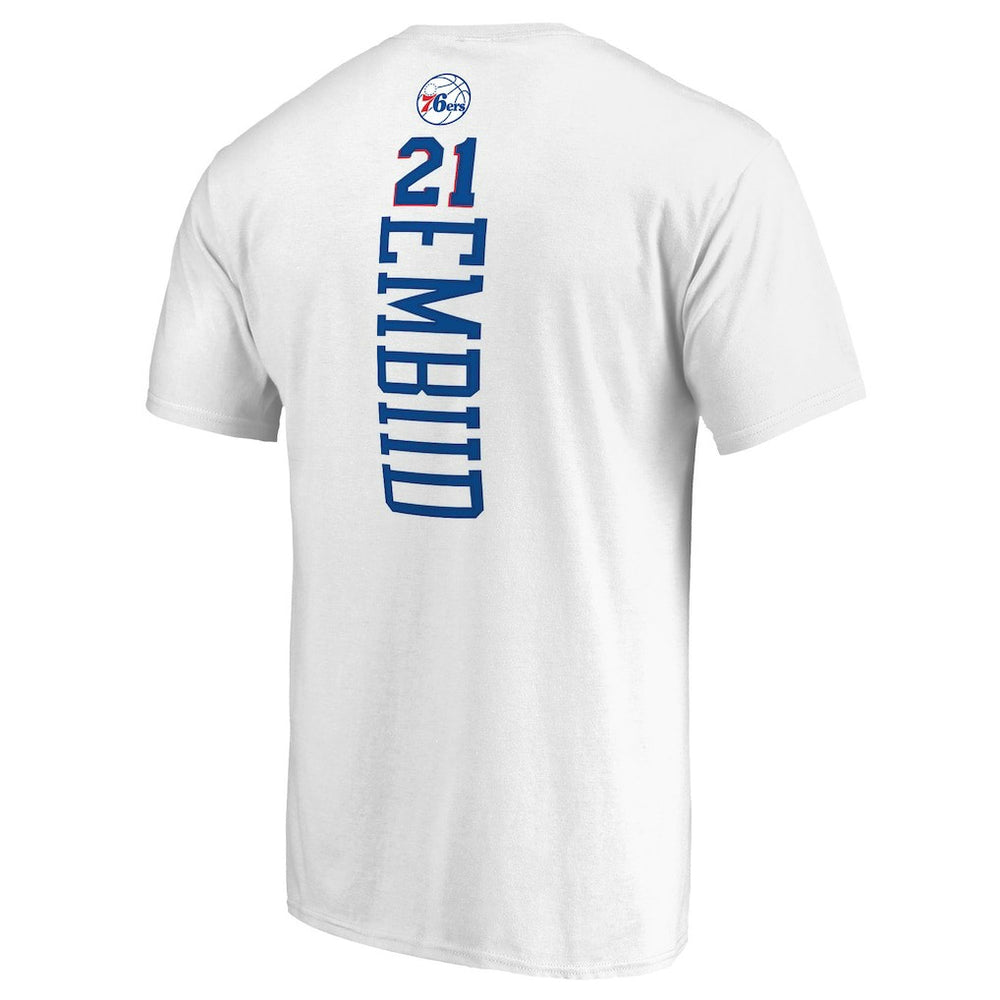 Joel Embiid Philadelphia 76ers Backer Name & Number T-Shirt White - NBA