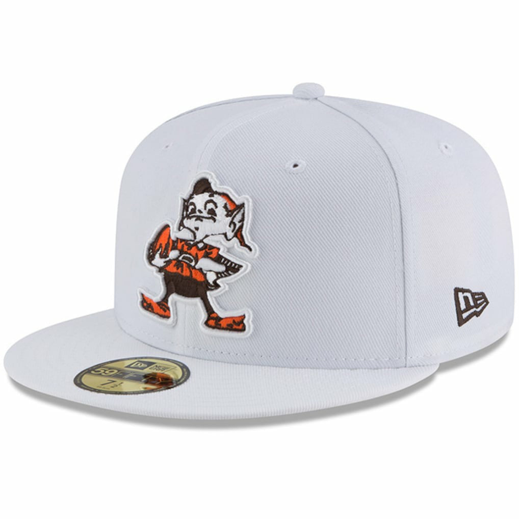 Cleveland Browns New Era Throwback Logo Omaha 59FIFTY Fitted Hat White | NFL