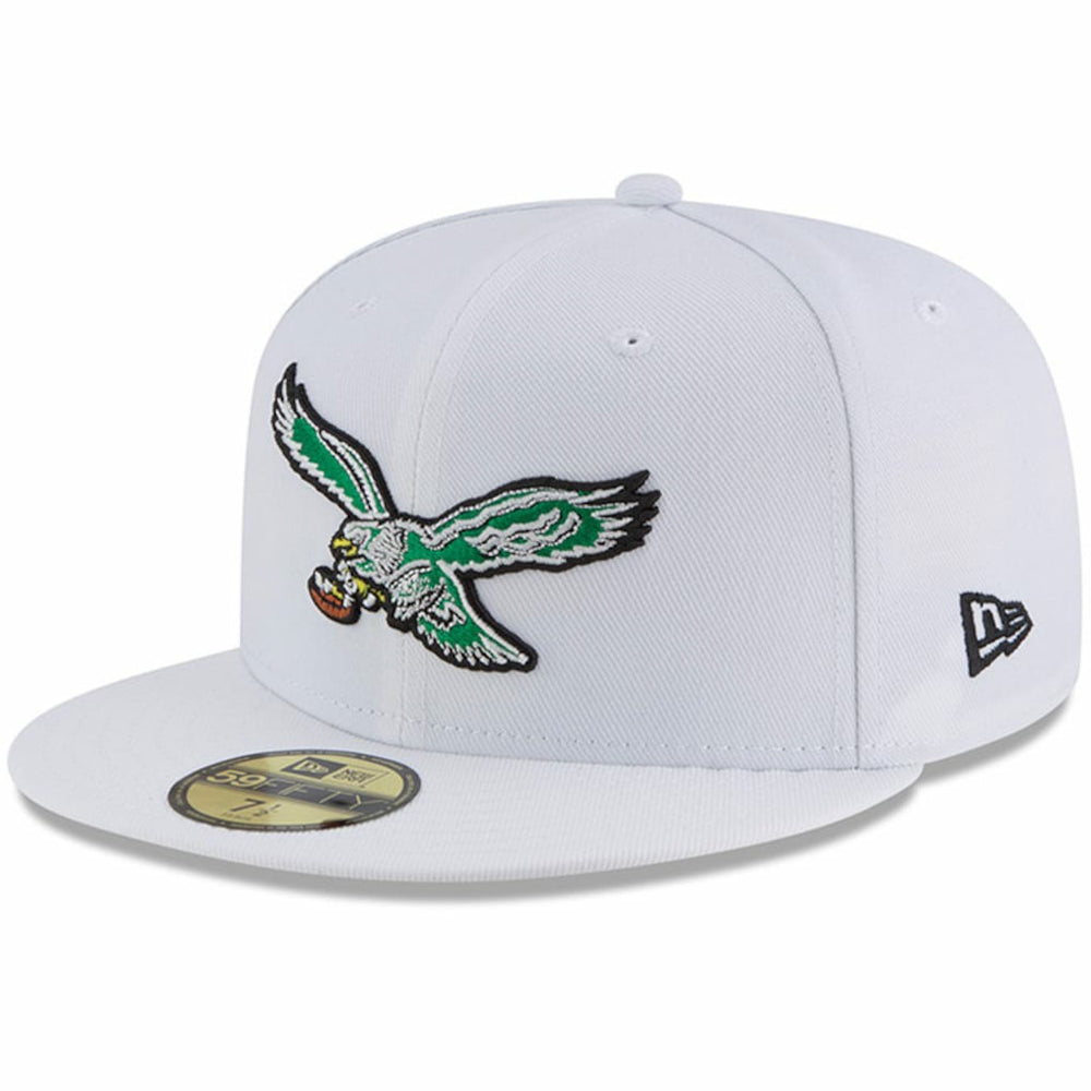 Philadelphia Eagles New Era Throwback Logo Omaha 59FIFTY Fitted Hat White | NFL