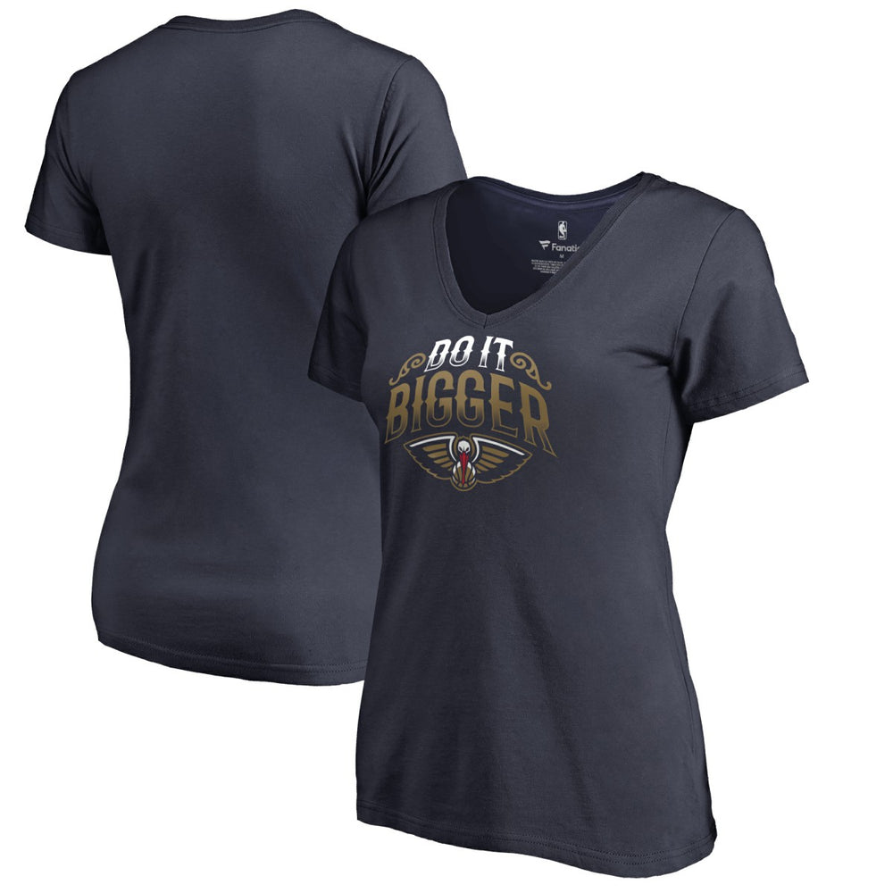 New Orleans Pelicans Women's Hometown Collection Do It Bigger V-Neck T-Shirt Navy - NBA