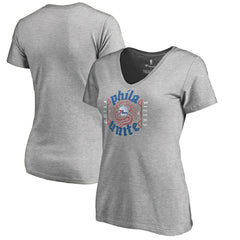 Philadelphia 76ers Women's Hometown Collection Unite V-Neck T-Shirt Heather Gray - NBA