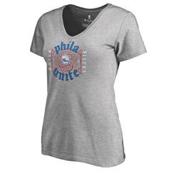 Philadelphia 76ers Women's Hometown Collection Unite V-Neck T-Shirt Heather Gray - NBA