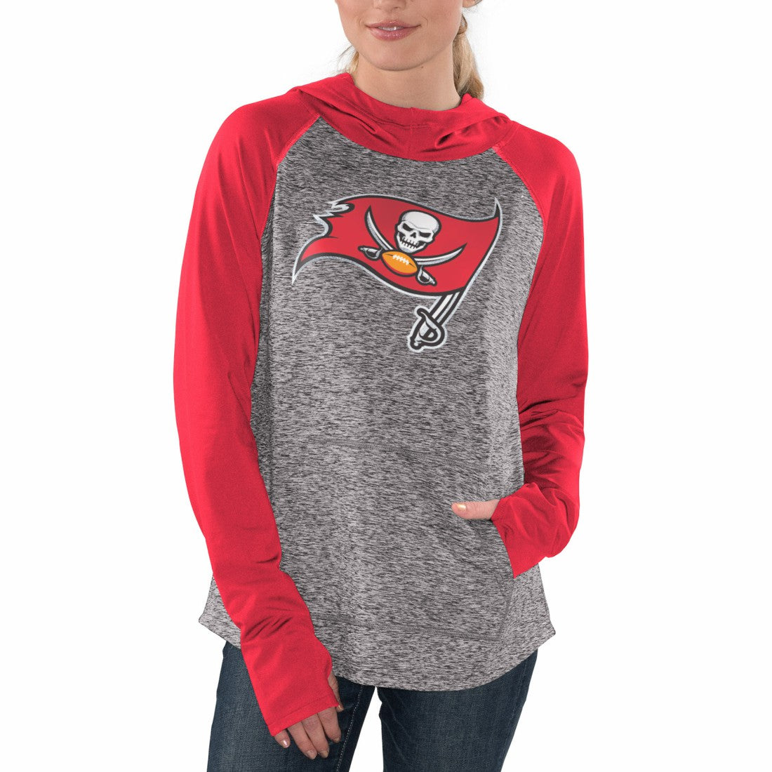 Tampa Bay Buccaneers G-III 4Her by Carl Banks Women's Championship Ring Pullover Hoodie Heathered Gray/Red | NFL