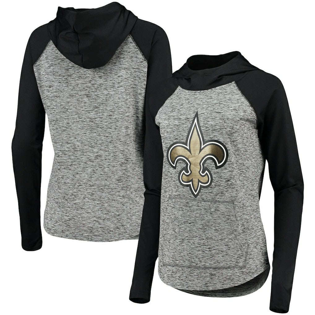 New Orleans Saints G-III 4Her by Carl Banks Women's Championship Ring Pullover Hoodie Heathered Gray/Black | NFL