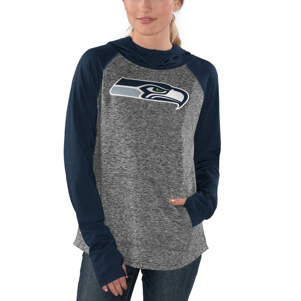 Seattle Seahawks G-III 4Her by Carl Banks Women's Championship Ring Pullover Hoodie Heathered Gray/College Navy | NFL