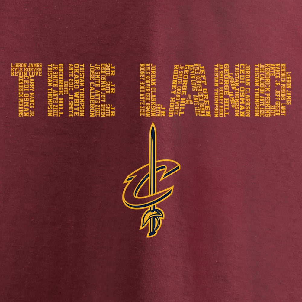 Cleveland Cavaliers Hometown Collection Repeating Roster T-Shirt Garnet - NBA