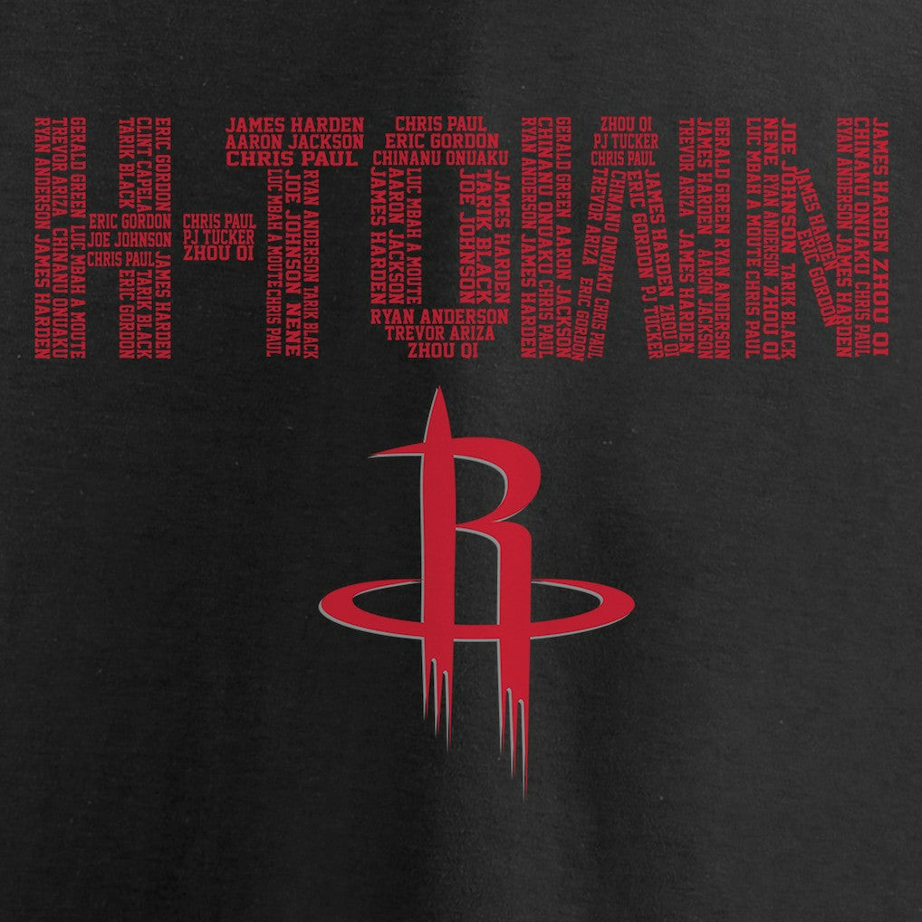 Houston Rockets Hometown Collection Repeating Roster T-Shirt Black - NBA