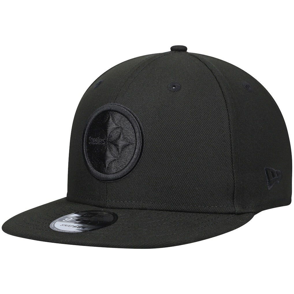 Pittsburgh Steelers New Era Black On Black 9FIFTY Adjustable Hat Black | NFL