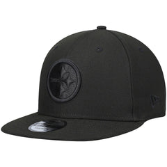 Pittsburgh Steelers New Era Black On Black 9FIFTY Adjustable Hat Black | NFL