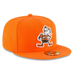 Cleveland Browns New Era Omaha Brownie The Elf Throwback 59FIFTY Fitted Hat Orange | NFL