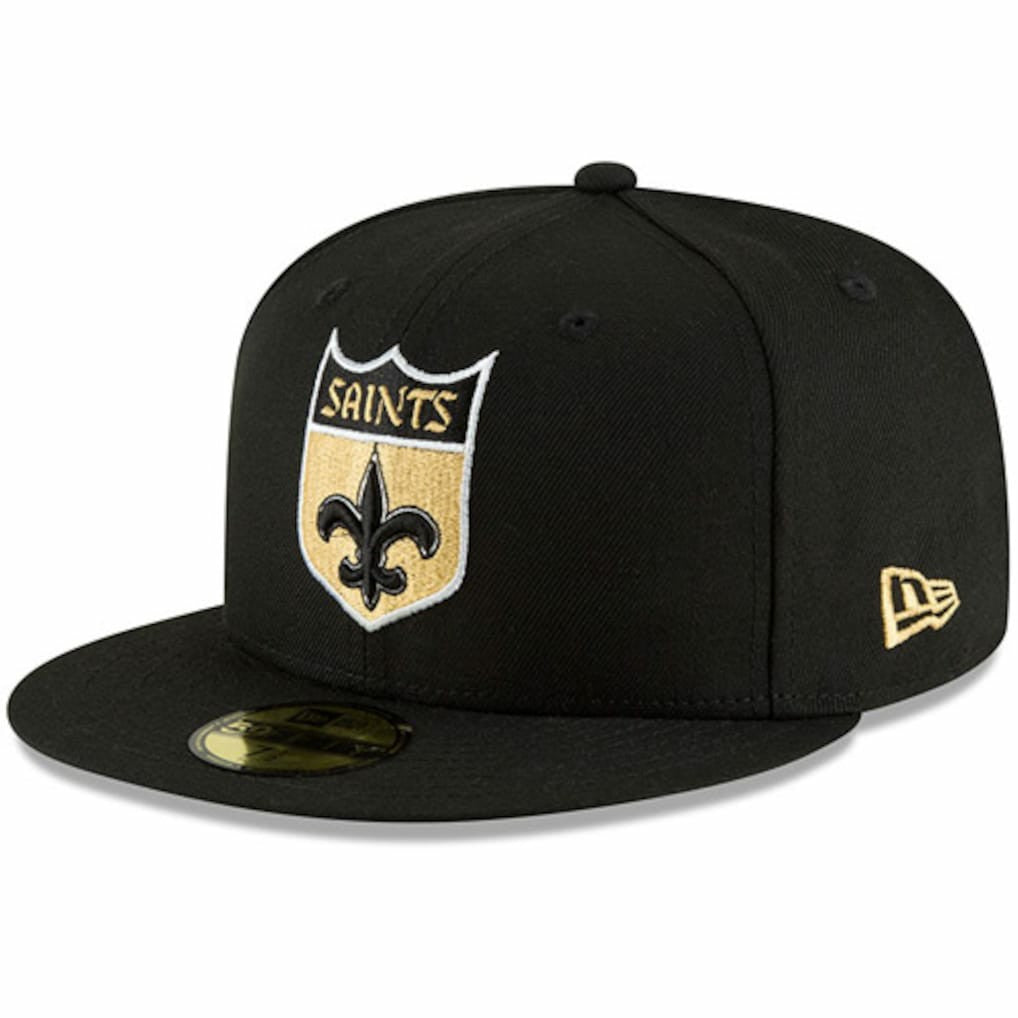 New Orleans Saints New Era Omaha Throwback 59FIFTY Fitted Hat Black | NFL