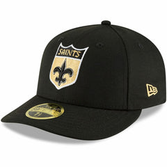 New Orleans Saints New Era Omaha Throwback Low Profile 59FIFTY Fitted Hat Black | NFL