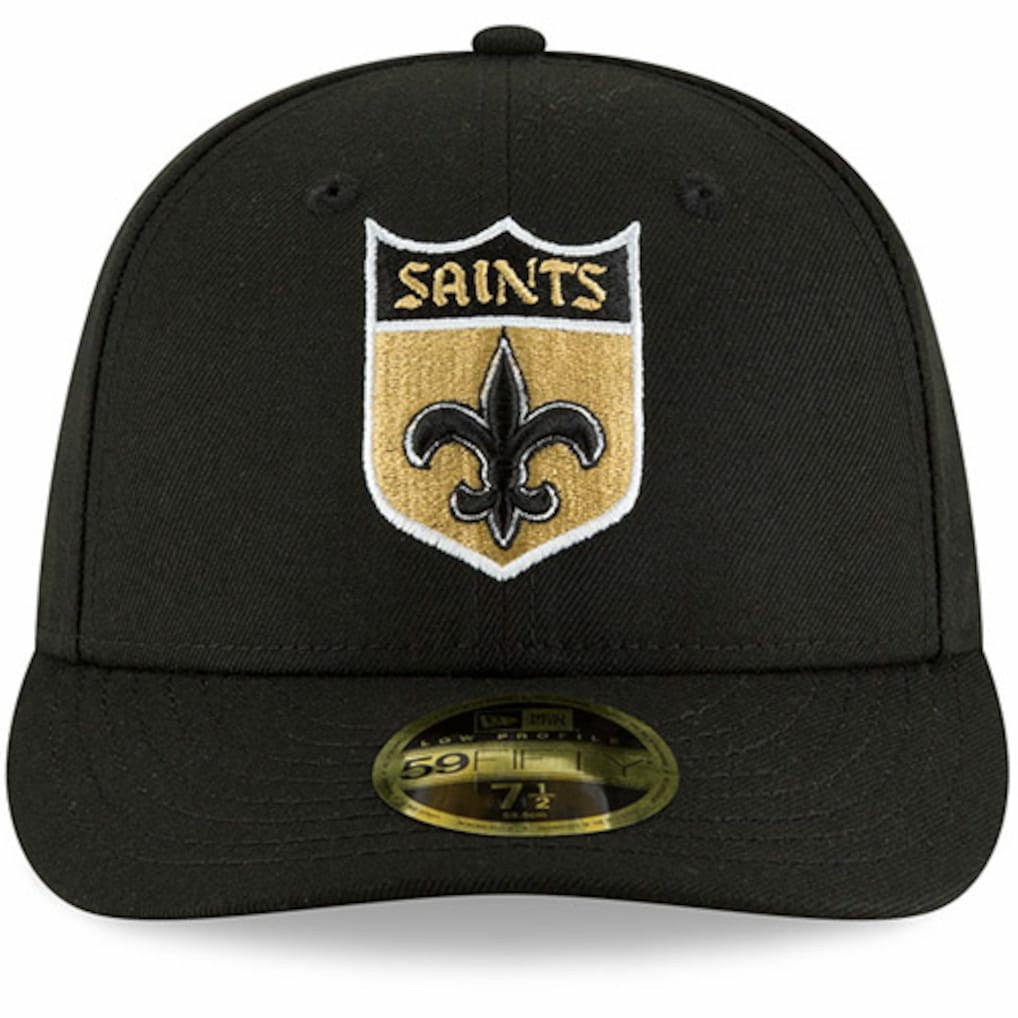 New Orleans Saints New Era Omaha Throwback Low Profile 59FIFTY Fitted Hat Black | NFL
