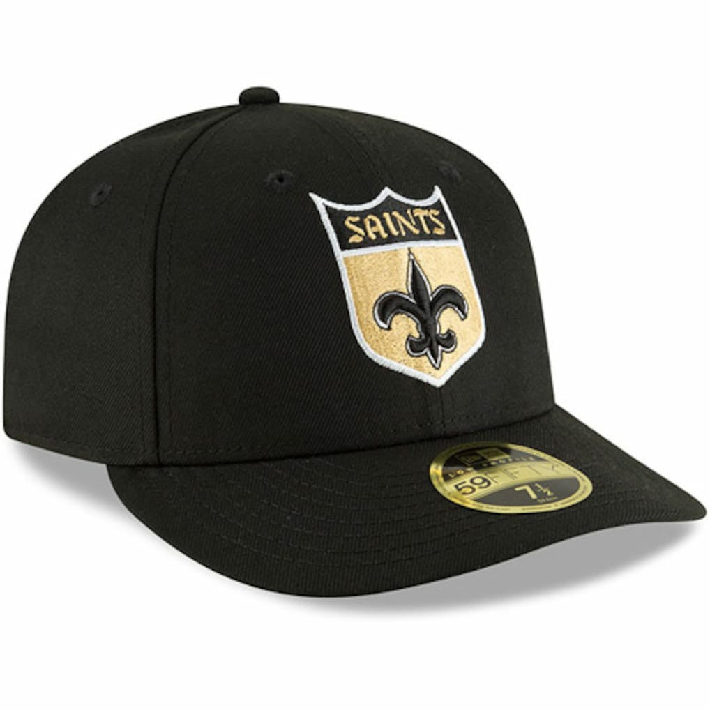 New Orleans Saints New Era Omaha Throwback Low Profile 59FIFTY Fitted Hat Black | NFL