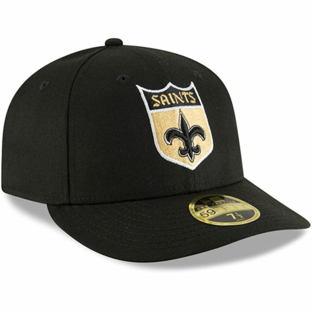 New Orleans Saints New Era Omaha Throwback Low Profile 59FIFTY Fitted Hat Black | NFL