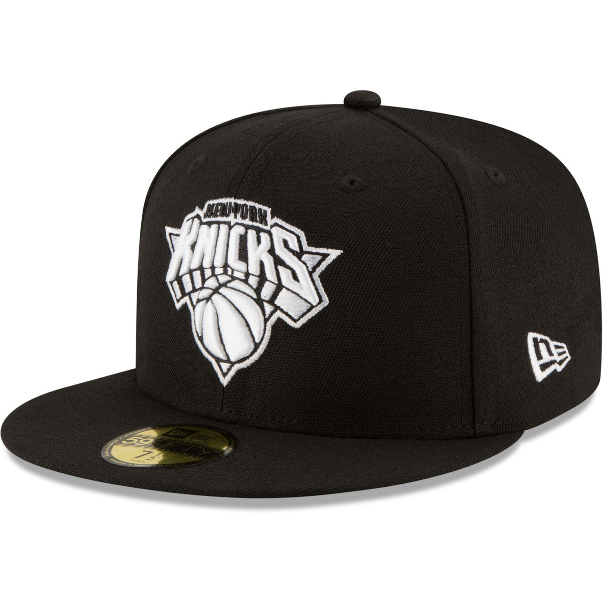 New York Knicks Black & White Logo 59FIFTY Fitted Hat Black - NBA
