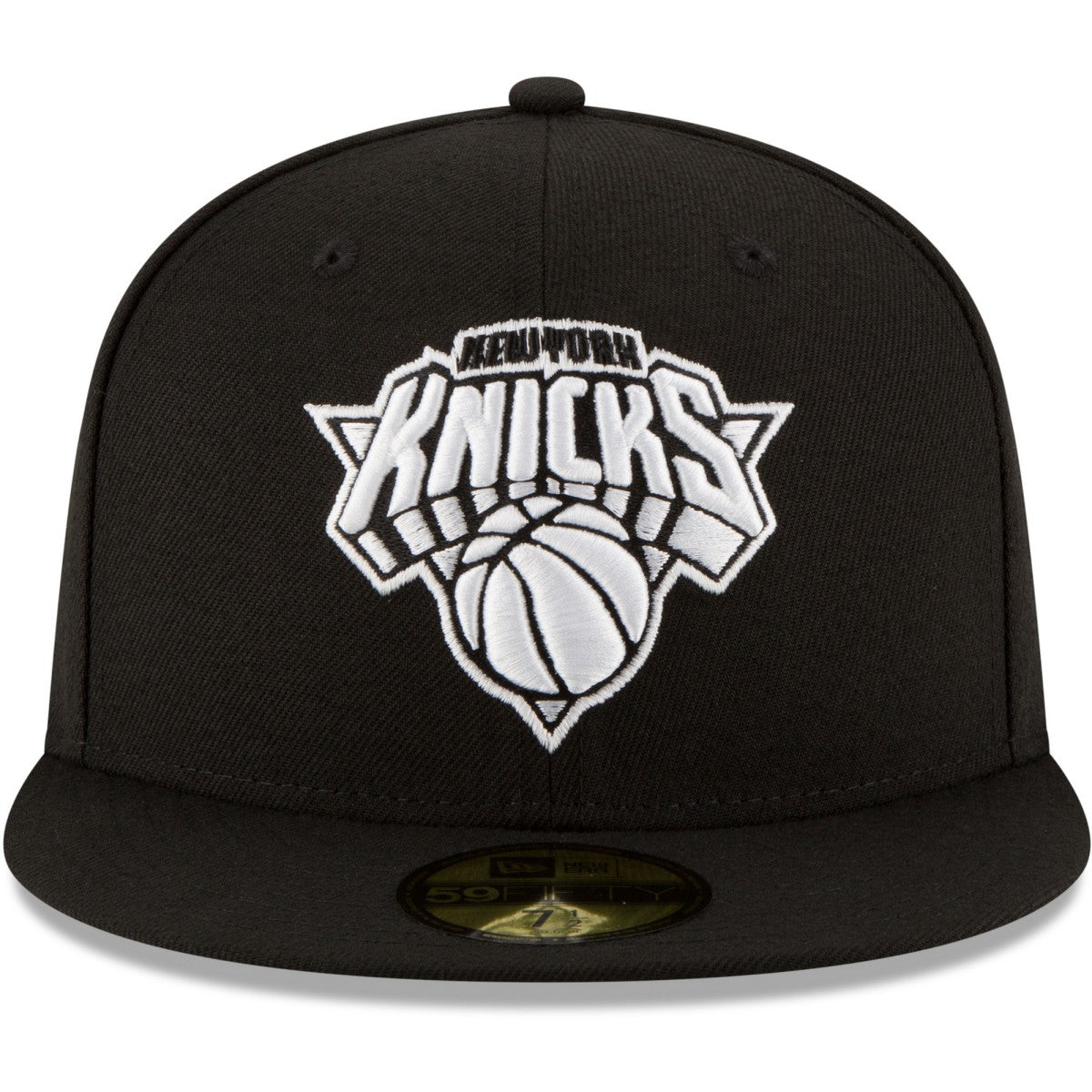 New York Knicks Black & White Logo 59FIFTY Fitted Hat Black - NBA