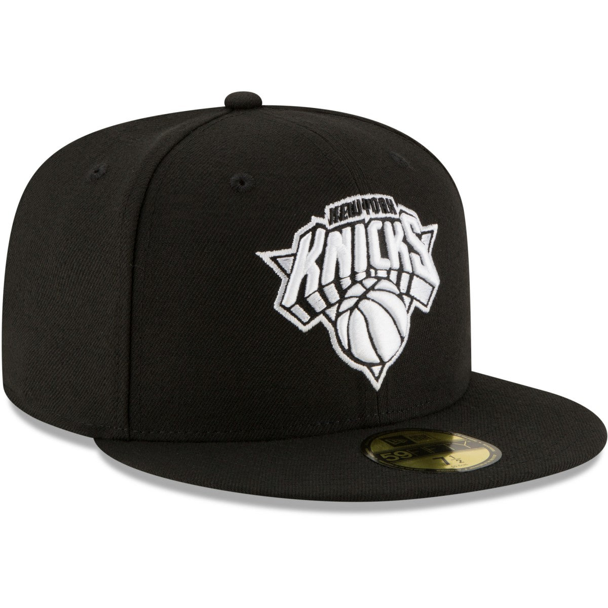 New York Knicks Black & White Logo 59FIFTY Fitted Hat Black - NBA