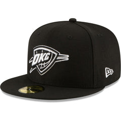 Oklahoma City Thunder Black & White Logo 59FIFTY Fitted Hat Black - NBA