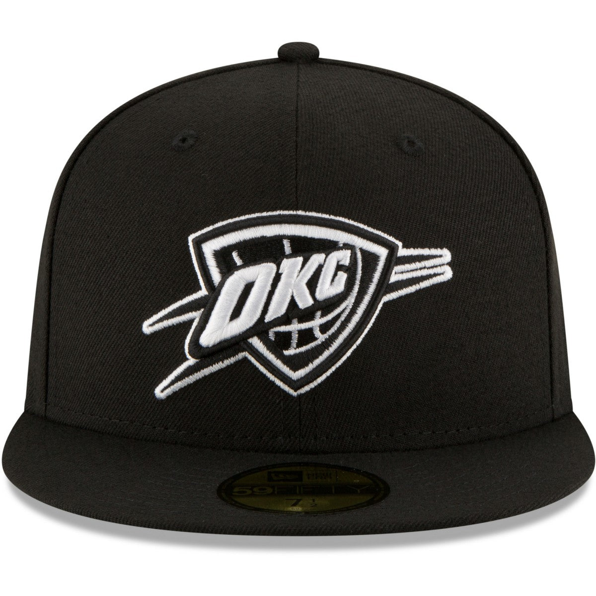 Oklahoma City Thunder Black & White Logo 59FIFTY Fitted Hat Black - NBA