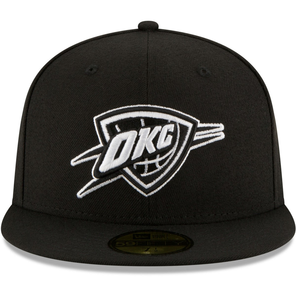 Oklahoma City Thunder Black & White Logo 59FIFTY Fitted Hat Black - NBA