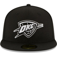 Oklahoma City Thunder Black & White Logo 59FIFTY Fitted Hat Black - NBA