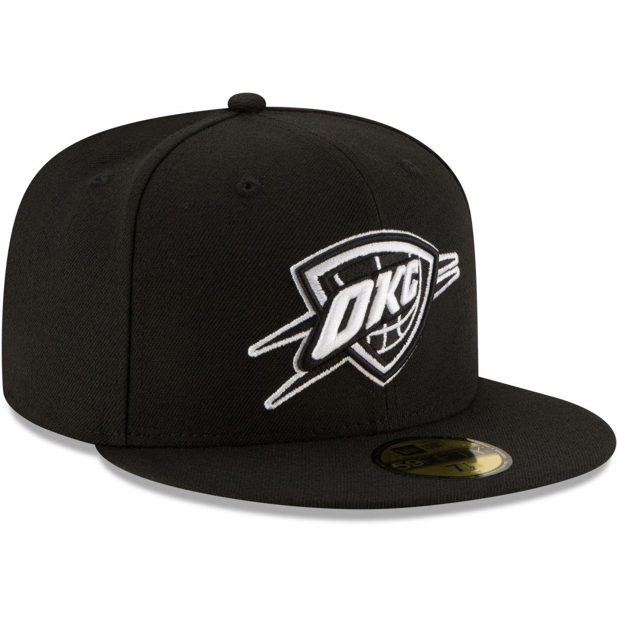 Oklahoma City Thunder Black & White Logo 59FIFTY Fitted Hat Black - NBA