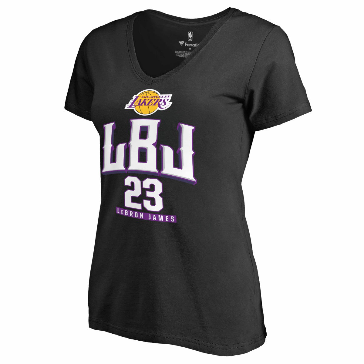 LeBron James Los Angeles Lakers Women's Hometown Collection LBJ V-Neck T-Shirt Black - NBA
