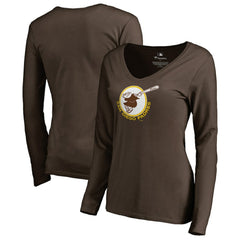 San Diego Padres Women's Cooperstown Collection Forbes Long Sleeve V-Neck T-Shirt - MLB