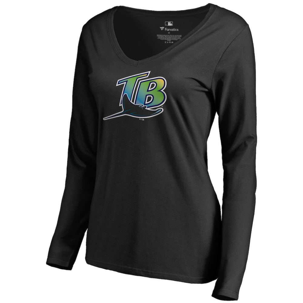 Tampa Bay Rays Women's Cooperstown Collection Forbes Long Sleeve V-Neck T-Shirt - MLB