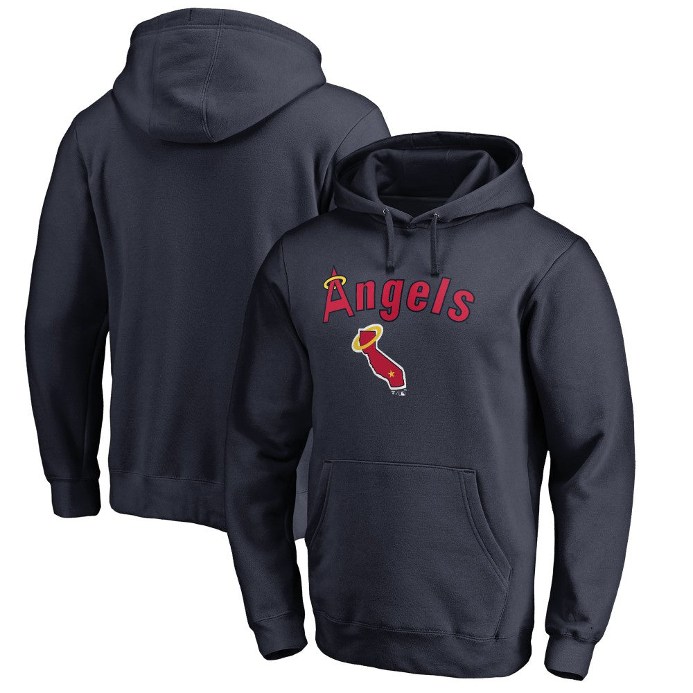 Los Angeles Angels Vintage Cooperstown Collection Wahconah Fitted Pullover Hoodie - MLB