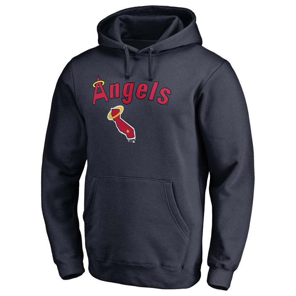 Los Angeles Angels Vintage Cooperstown Collection Wahconah Fitted Pullover Hoodie - MLB
