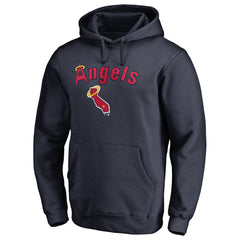 Los Angeles Angels Vintage Cooperstown Collection Wahconah Fitted Pullover Hoodie - MLB