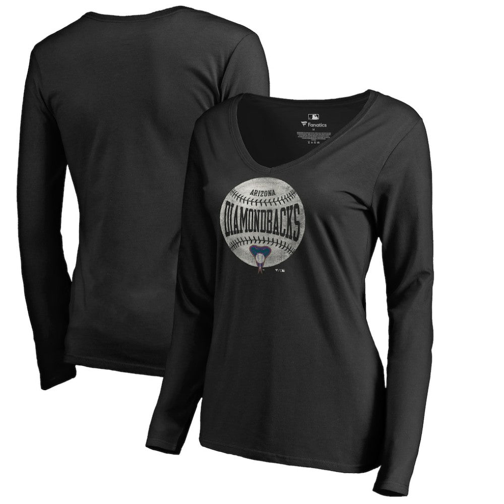 Arizona Diamondbacks Women's Cooperstown Collection Slider Long Sleeve V-Neck T-Shirt - MLB