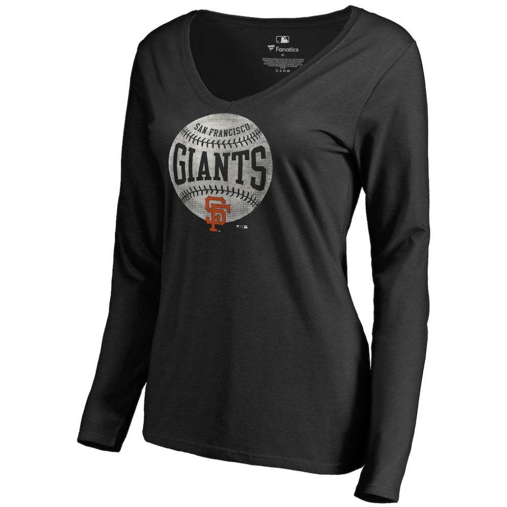 San Francisco Giants Women's Cooperstown Collection Slider Long Sleeve V-Neck T-Shirt - MLB