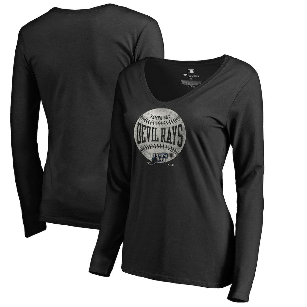 Tampa Bay Rays Women's Cooperstown Collection Slider Long Sleeve V-Neck T-Shirt - MLB